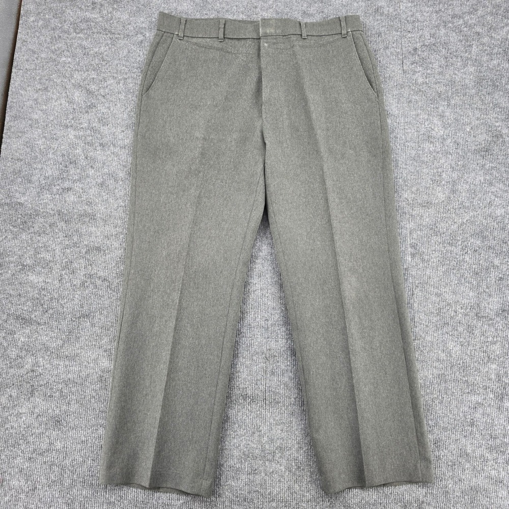 Levis Action Slacks Mens 38x29 Gray Vintage Straight Leg Trousers Dress Pants